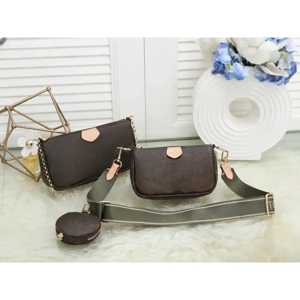 Louis Vuitton Multi Pochette Accessoires Black Monogram Canvas with Blue Strap Crossbody Bag - 9