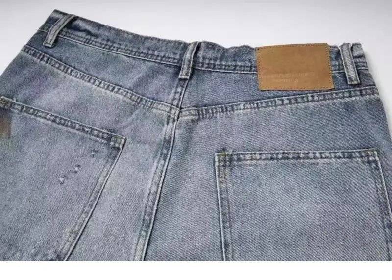 Design Distressed Paint-Splatter Flared Jeans Blue - 34