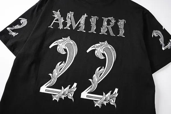 Amiri Number 22 Ornate Print Black T-Shirt - 13