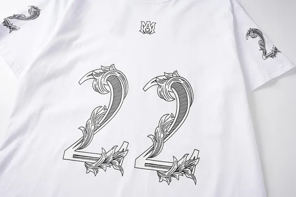 Amiri Number 22 Ornate Print Black T-Shirt - 23