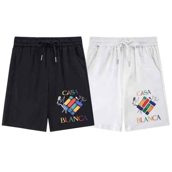 Casablanca Tennis Club Shorts Black and White - 4