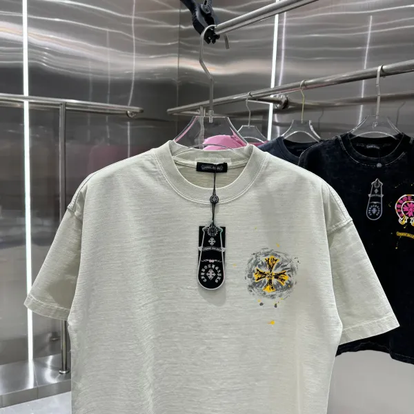 Chrome Hearts Cross Print Washed T-Shirt Beige - 9