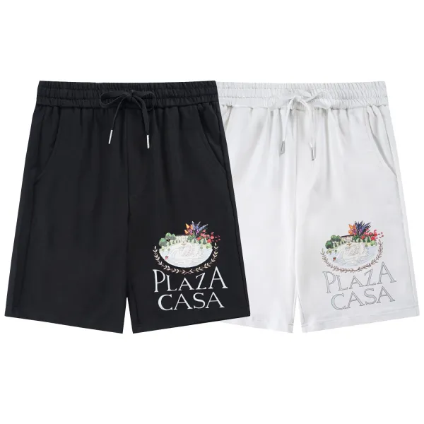 Casablanca Tennis Club Shorts Black and White - 5