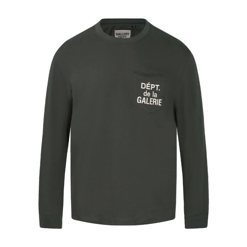 Gallery Dept. T-Shirts Long-Sleeve Pocket Graphic T-Shirt — Dark gray