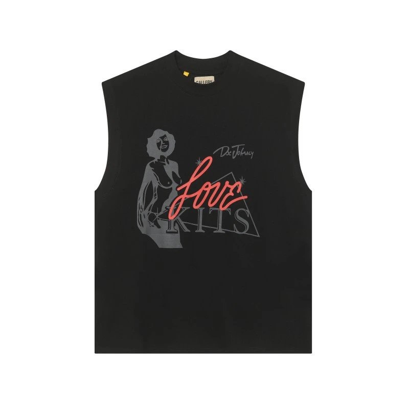 Gallery Dept Love Kits Sleeveless Tee Black Vest Top