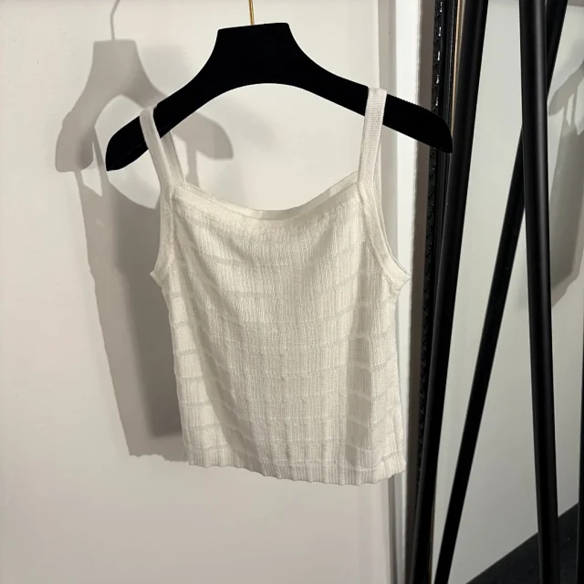 Miu Matching Sets Striped knit cardigan and camisole set product detail image 6
