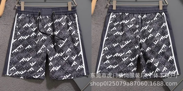 Fendi FF Monogram Print Shorts Black / White - 14
