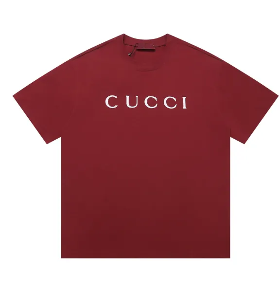 Gucci Logo Print Burgundy T-Shirt - 13