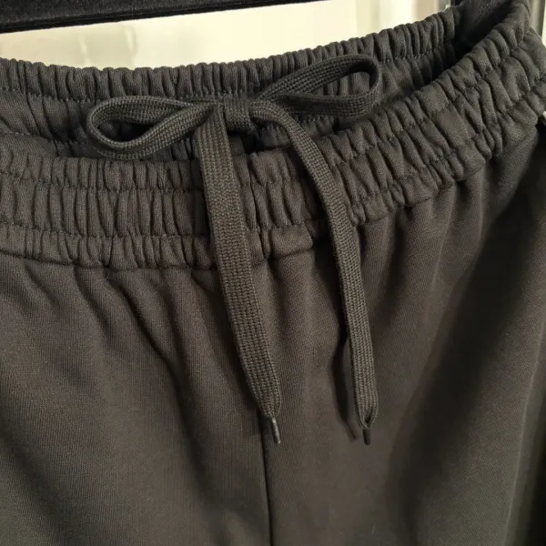 Design Track Pants Black with White Side Stripe Pants Sweatpants - 11