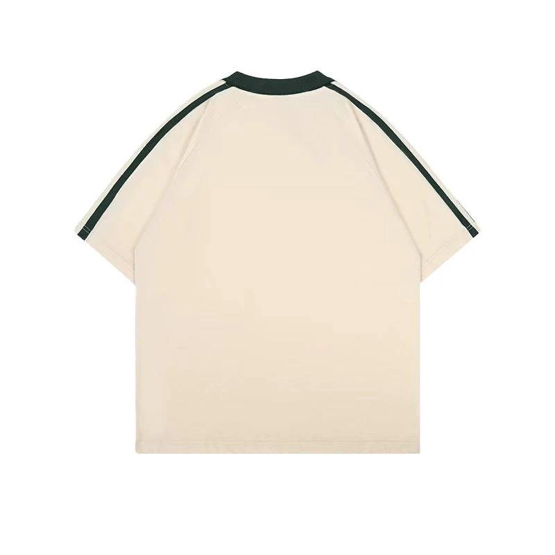 Unbranded Shirts Short-Sleeve Contrast Raglan Stripe Polo Shirt image 5