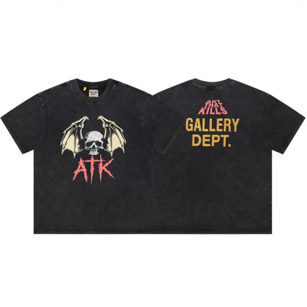 Gallery Dept x Art That Kills ATK Skull Bat T-Shirt Black - 1