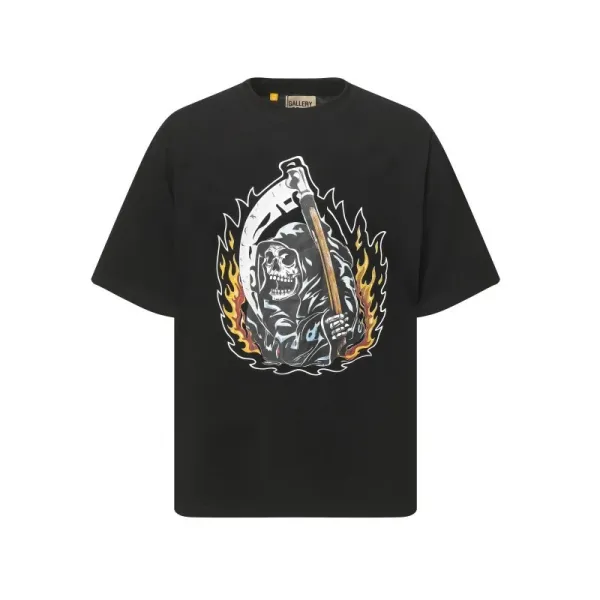 Gallery Dept Grim Reaper Flame Black T-Shirt - 1