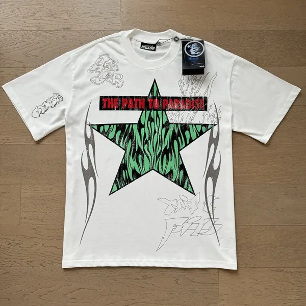 Hellstar x WWE Rey Mysterio 9-Mask Grid White T-Shirt - 4