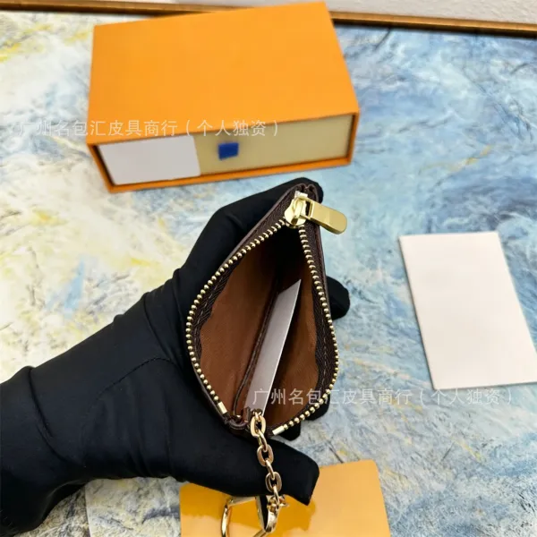 Louis Vuitton Monogram Key Pouch Brown Leather Wallets - 5