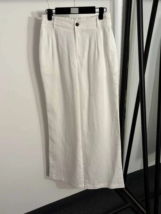 Unbranded Matching Sets Linen utility vest and wide-leg trouser set with four flap pockets drawstring waist product detail image 5