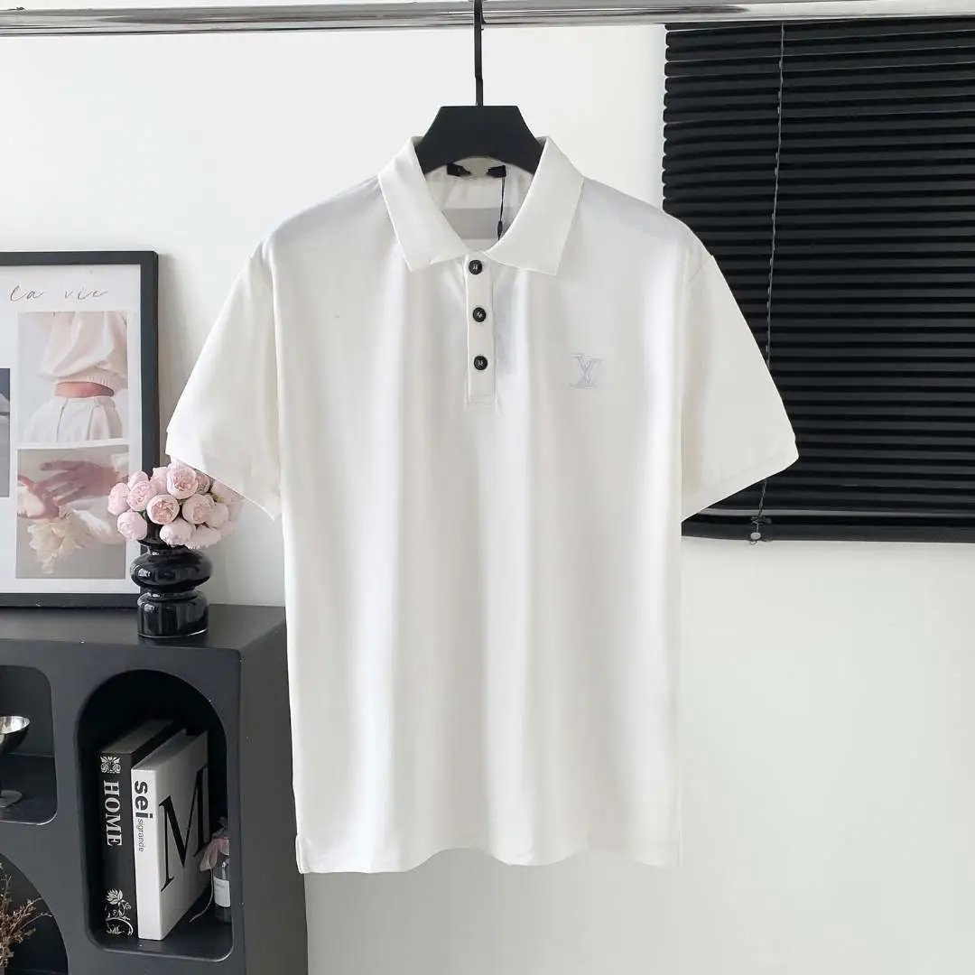 Prada Shirts Short-Sleeve Polo Shirt with Chest Triangle Logo — 08 Donkey Home Small Logo Embroidery