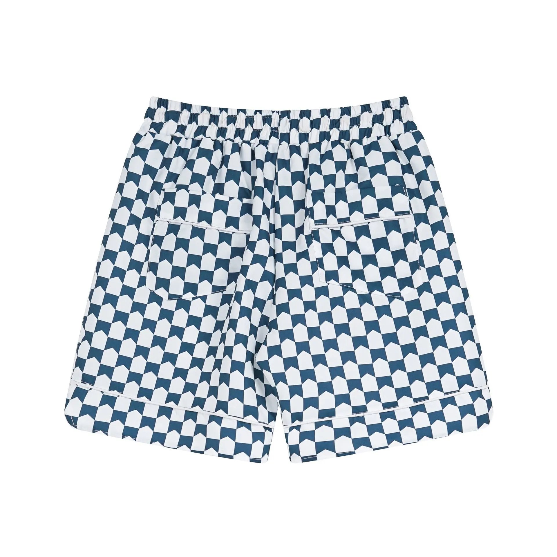 Rhude Checkerboard Print Shorts Black White - 5