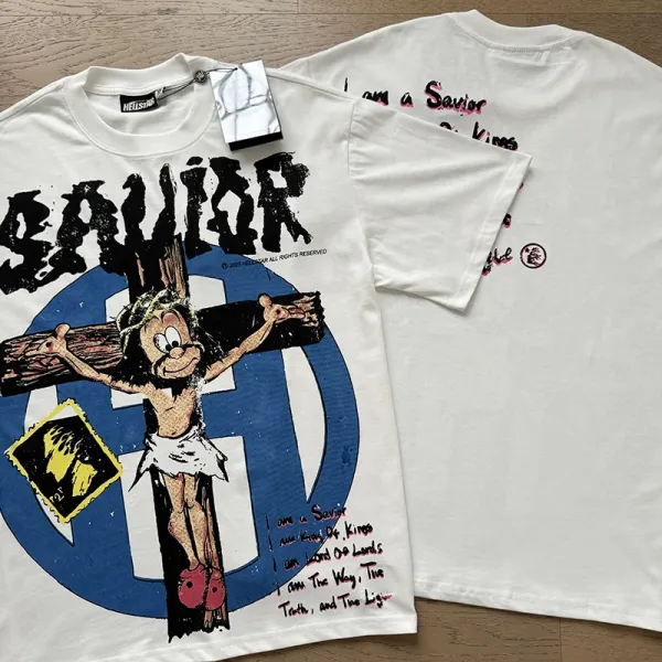 Hellstar x WWE Rey Mysterio 9-Mask Grid White T-Shirt - 5