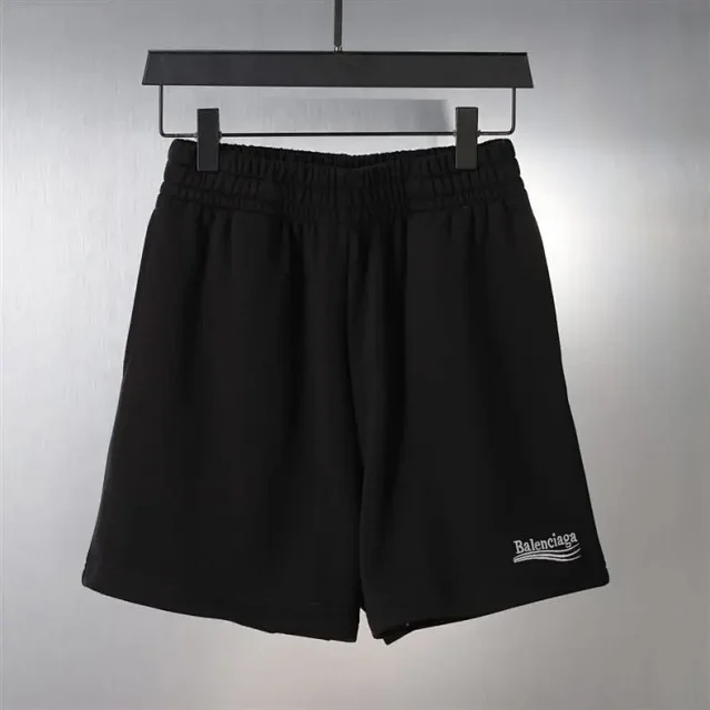 Balenciaga Shorts Layered elastic-waist with plaid waistband product detail image 8