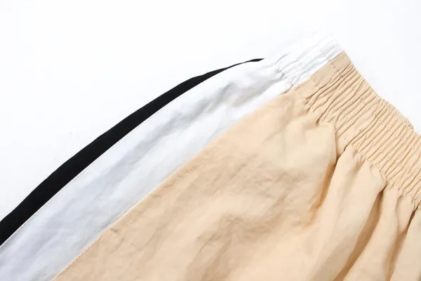 Design Wide-Leg Track Pants Beige with Side Stripe Pants - 12
