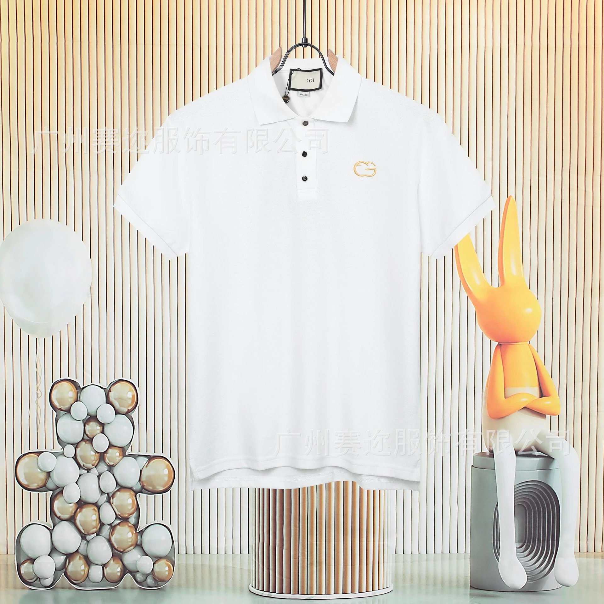 Unbranded Shirts Short-Sleeve Polo Shirt with Contrast Trim and Chest Pocket — G 816 white