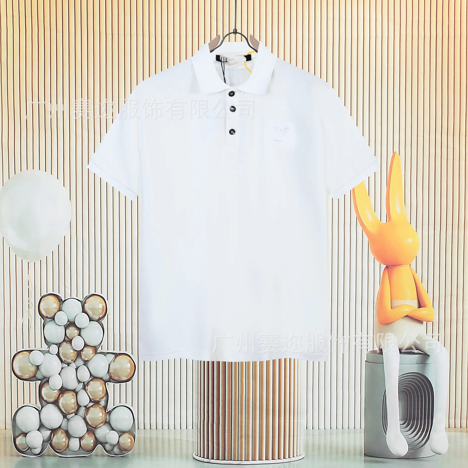 Unbranded Shirts Short-Sleeve Polo Shirt with Contrast Trim and Chest Pocket — L022 white