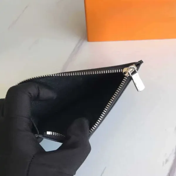Louis Vuitton Damier Ebène Card Holder with Zip Pocket Brown Wallet - 20