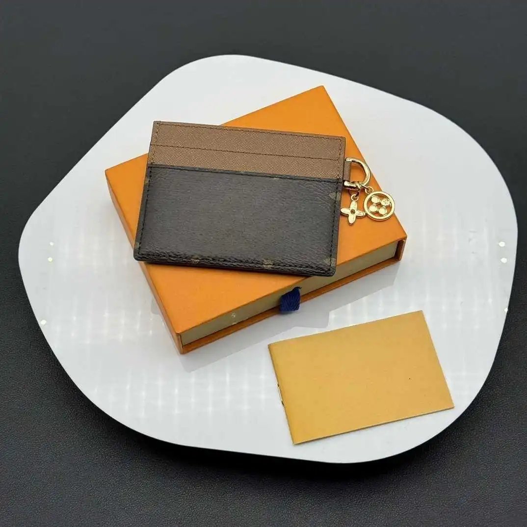 Dior Card Holder with Charm in Black Grained Leather Wallets - 16