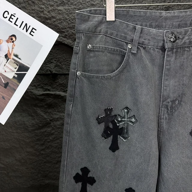 Unbranded Jeans Washed cross-appliqué product detail image 5