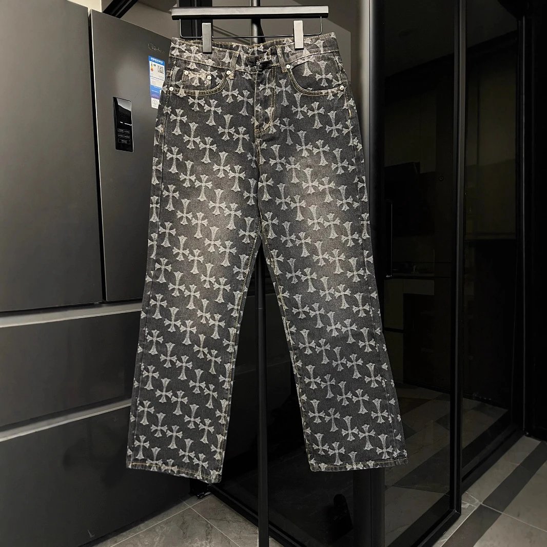 Chrome Hearts Jeans All-Over Cross Motif Straight-Leg image 5