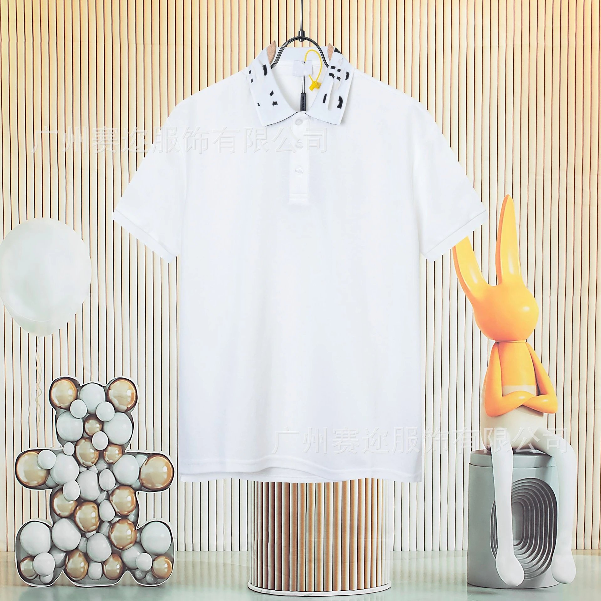 Unbranded Shirts Short-Sleeve Polo Shirt with Contrast Trim and Chest Pocket — B 003 white