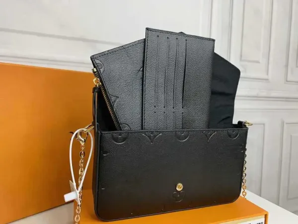 Louis Vuitton Pochette Metis Black Monogram Empreinte Chain Clutch Clutches - 6