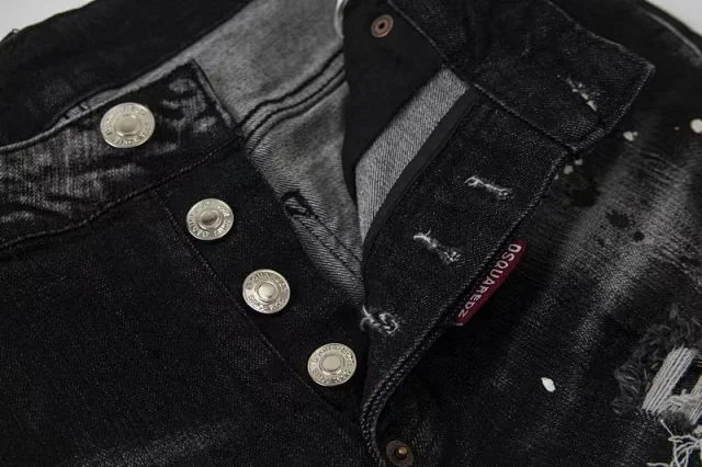 Unbranded Jeans Ripped graffiti-print slim-fit product detail image 13