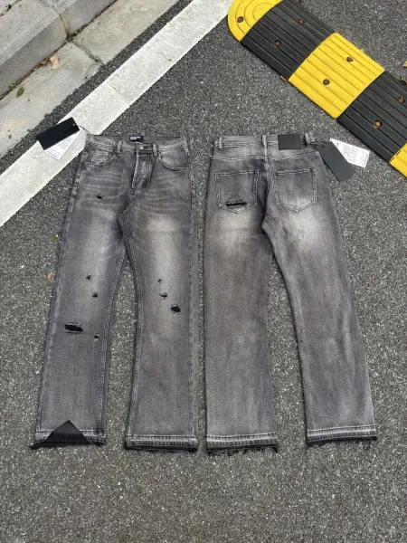 Enfants Riches Déprimés Distressed Gray Straight-Leg Jeans - 26