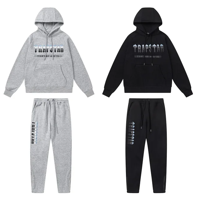 Trapstar Tracksuits Hooded tracksuit with gradient logo print and zip-hem joggers product detail image 2