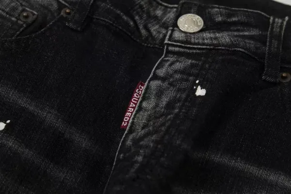 Dsquared2 Distressed Paint-Splatter Black Jeans - 16