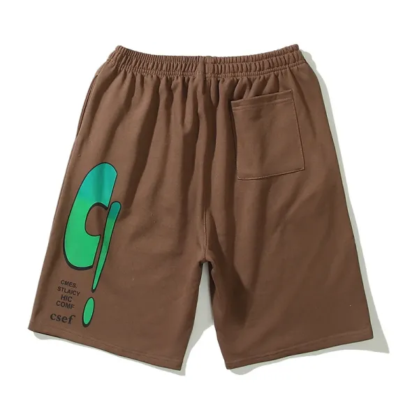 Design G.C. Graphic Print Brown Sweatshorts Shorts - 6