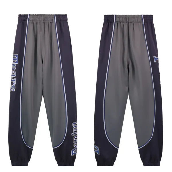 Design Track Pants Navy and Gray Sporty Sweatpants - 4
