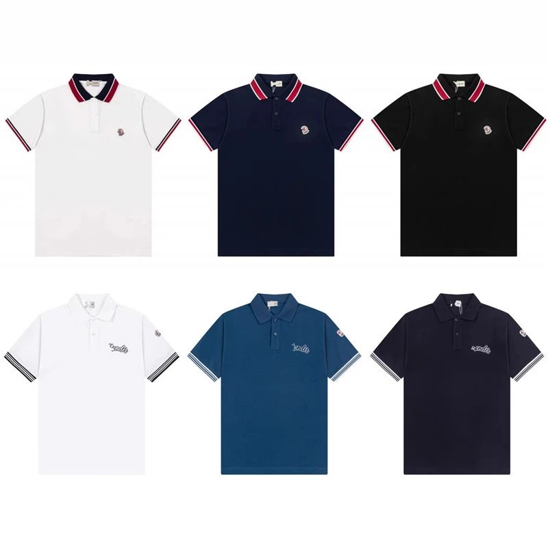Moncler T-Shirts Short-sleeve logo polo shirt with contrast-trim collar image 2