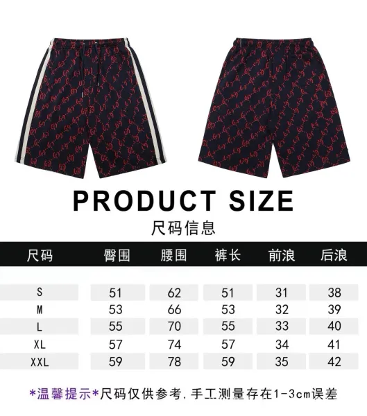 Gucci GG Monogram Print Shorts with Red-White Stripe Side Tape Navy - 11
