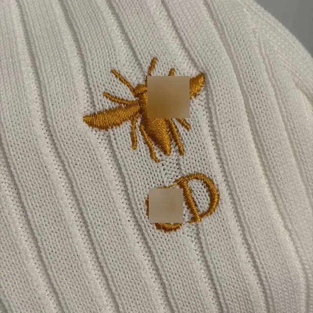 Dior Dresses Ribbed knit spaghetti-strap dress with bee embroidery product detail image 9