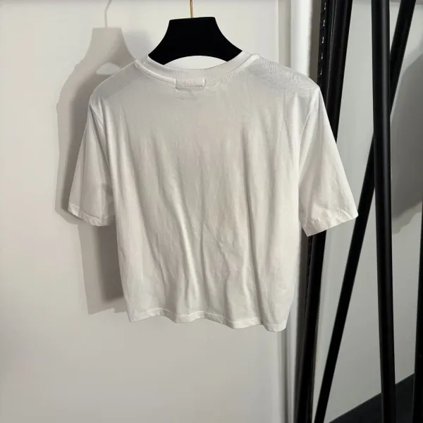Versace Logo Embellished Knotted Front Pink T-Shirt - 5