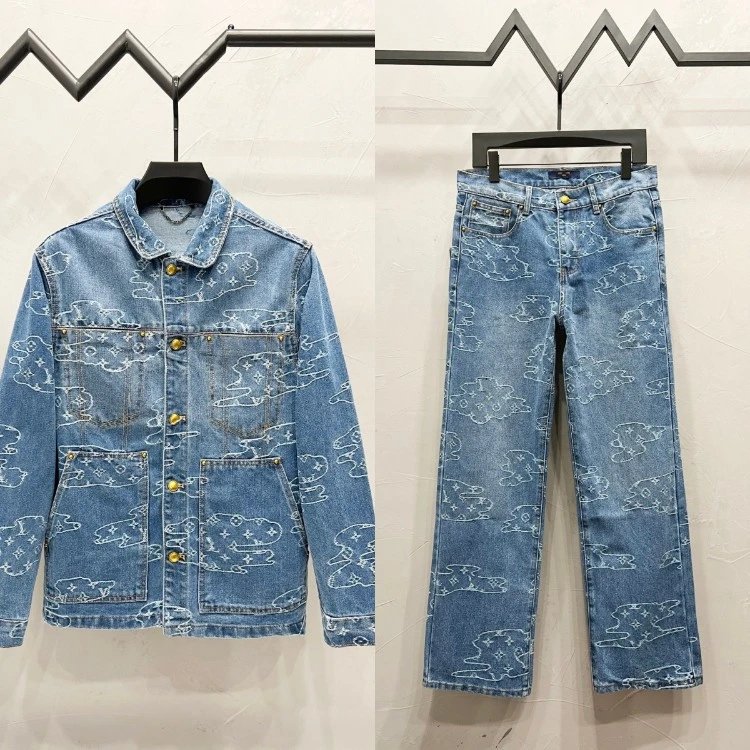 Louis Vuitton Matching Sets Monogram Denim Jacket and Jeans Set image 2