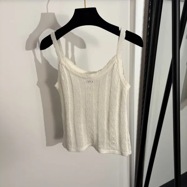 Chanel Knit Camisole and Cardigan Set Pink - 8