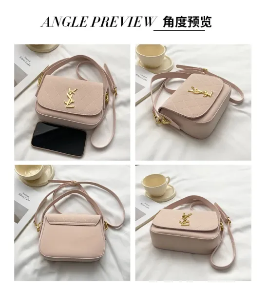 Saint Laurent Monogram Quilted Pink Shoulder Bag - 8
