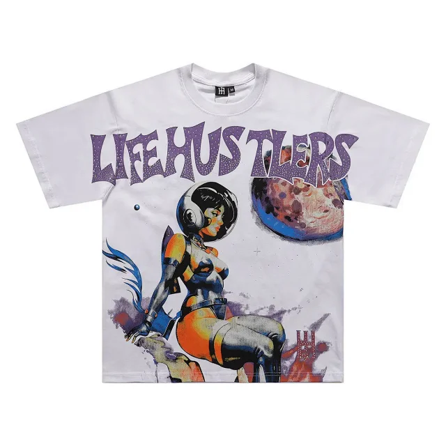 Life Hustlers T-Shirts Astronaut Graphic Rhinestone T-Shirt product detail image 2