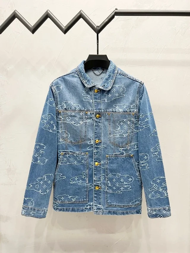 Louis Vuitton Matching Sets Monogram Denim Jacket and Jeans Set product detail image 3