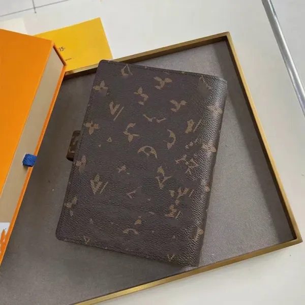 Louis Vuitton Damier Azur Agenda Cover White Gray Checkered Notebook Cover Wallets - 12