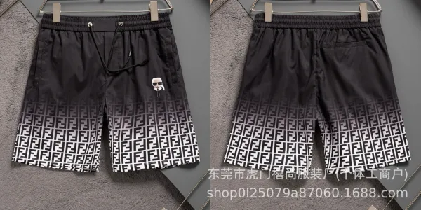 Fendi FF Monogram Print Shorts Black / White - 19