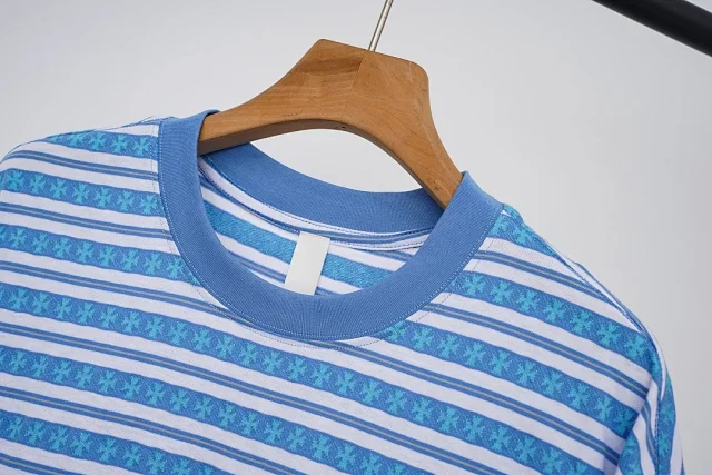 Chrome Hearts T-Shirts Striped short-sleeve T-shirt with cross motif product detail image 16